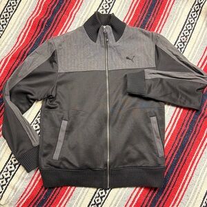 Puma Black and Gray Heavy Weight Zip-Up Jacket | Large